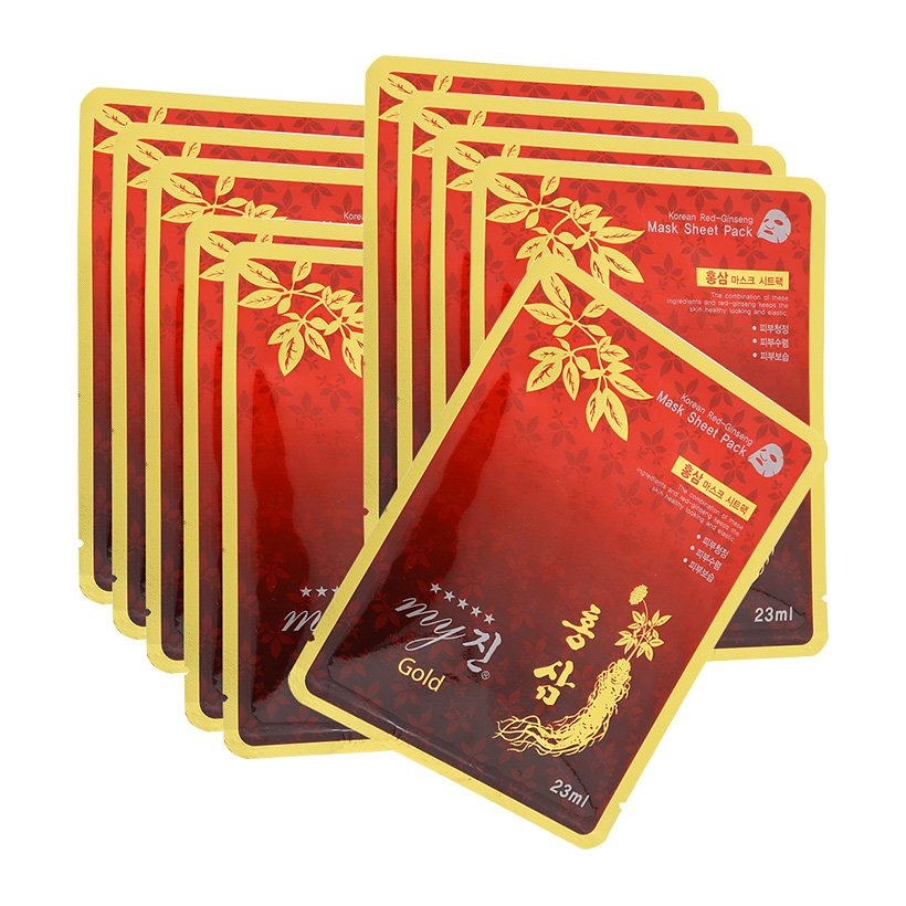 Hộp 10 Miếng Mặt Nạ Sâm Đỏ My Gold